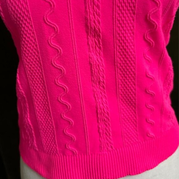 Women’s Hot Pink Textured Knit Tank Top Size L - Picture 3 of 6